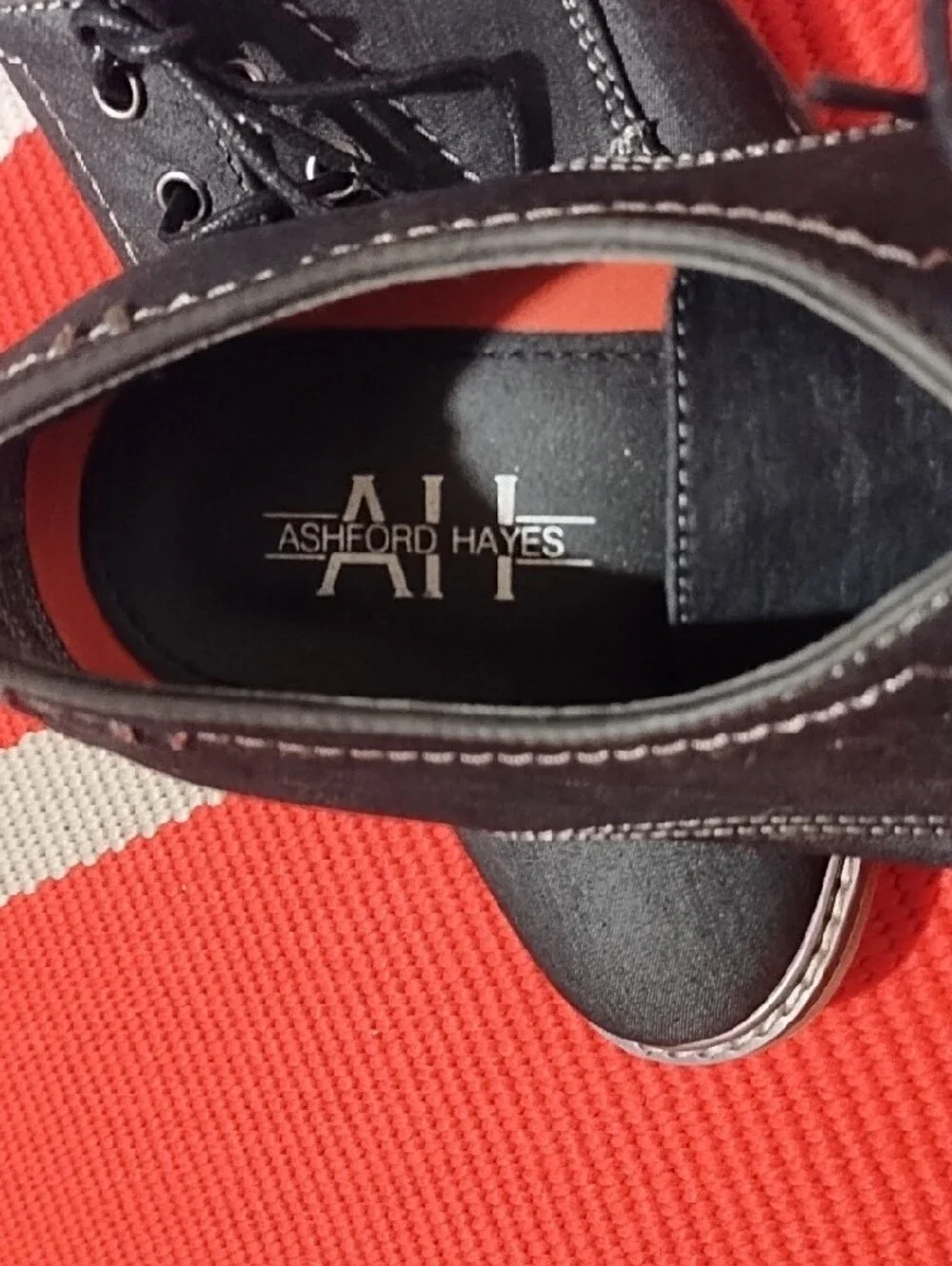 Men's Black Lace-Up Derby Shoes by Ashford Hayes Size 11M In VGC.